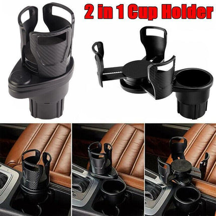 Adjustable 2in1 Car Seat Cup Holder Water Bottle Drink Coffee Cleanse Storage AU - Aimall