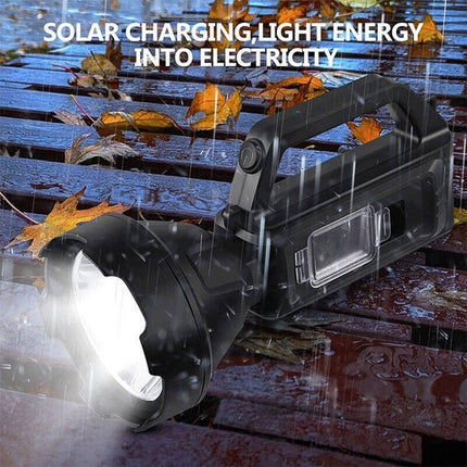 Solar LED Searchlight USB Rechargeable Spotlight Flashlight Torch Power Bank AU - Aimall