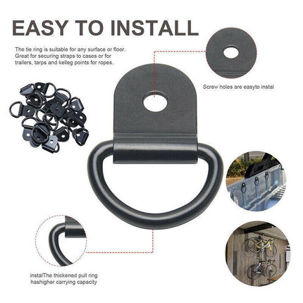 30PCS Black D-Ring Tie Down Stainless Steel Heavy Duty Anchor Point Universal AU - Aimall