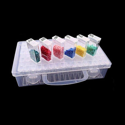 New 64 Grid Diamond Painting Storage Box Art Nail Bead Accessories Case Kit - Aimall