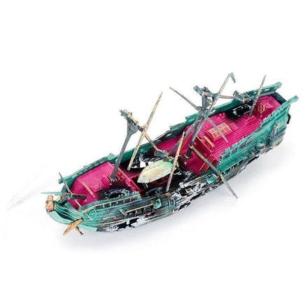 Fish Tank Ornament Split Wreck Ship Boat Sunk Destroyer Aquarium Cave Decor - Aimall