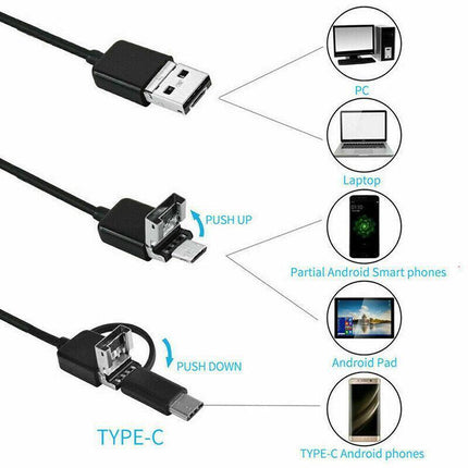 Waterproof HD Endoscope USB Type-C Borescope Inspection Snake Camera For Android - Aimall