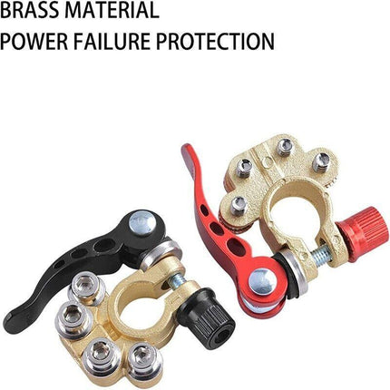 2PCS 4-Way Positive Negative Battery Terminal Connectors Clamp Car Van Caravan - Aimall