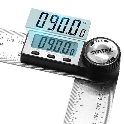 200MM Digital Angle Finder Ruler Protractor Measure Meter Stainless Steel 0-360° - Aimall
