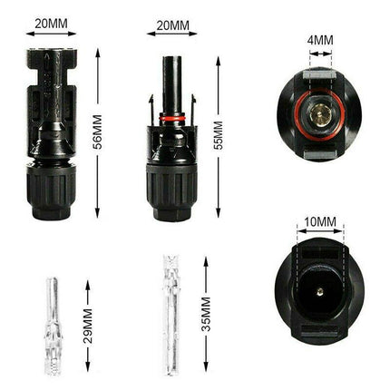 5-20 Pairs For Solar Panel Connectors IP67 30A Line Plug Socket Male & Female AU - Aimall