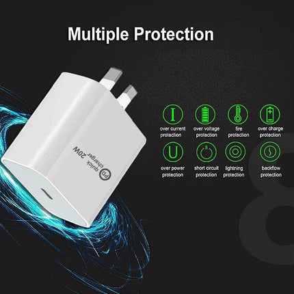 20W USB Type-C Wall Adapter Fast Charger PD Power For iPhone 12 11 Pro Max iPad - Aimall