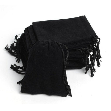 Black Velvet Pouch Drawstring Bags Wedding Favours Gift Party Jewellery Packing - Aimall