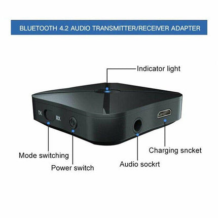2in1 Wireless Bluetooth Audio Transmitter & Receiver HIFI Car Adapter RCA AUX-in - Aimall