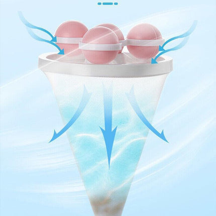2 PCS Reusable Hair Lint Catcher Removal Net Bag Wash Machine Float Filter - Aimall