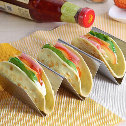 Stainless Steel Tray Taco Shell Holder Tortilla Stand Holds Kitchen Rack NEW AU - Aimall