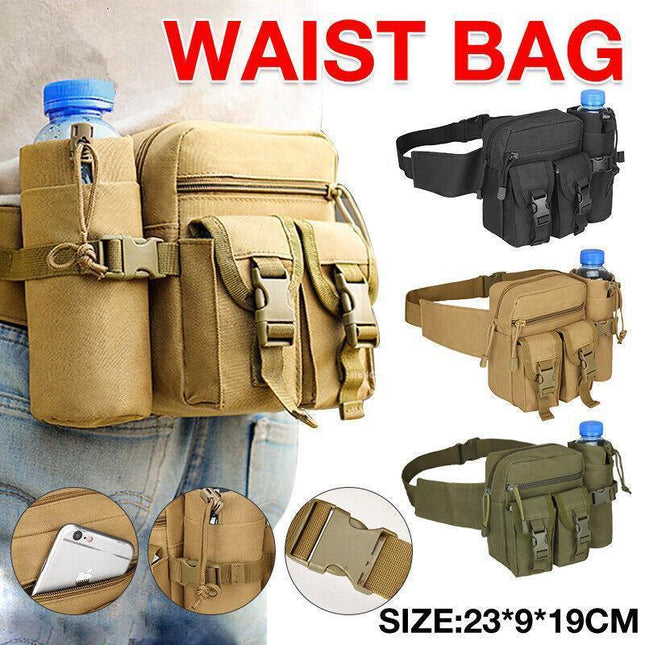 Tactical Waist Bag Belt Military Fanny Pack Pouches Buckle Men Bum Utility Black - Aimall
