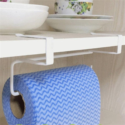 Paper Towel Holder Hanger Rack Under Cabinet Roll Cup Kitchen Shelf Organizer - Aimall