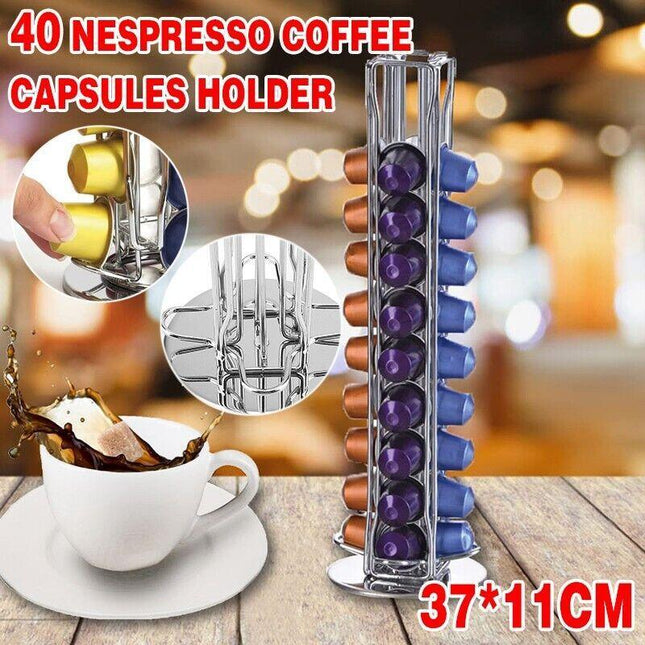 40 Nespresso Coffee Capsules Pod Holder Stand Dispenser Rack Storage Capsule AU - Aimall