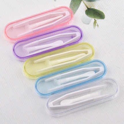 Contact Lens Tweezers Stick Inserter Remover Tool Kit Tip Storage Case Box Set - Aimall