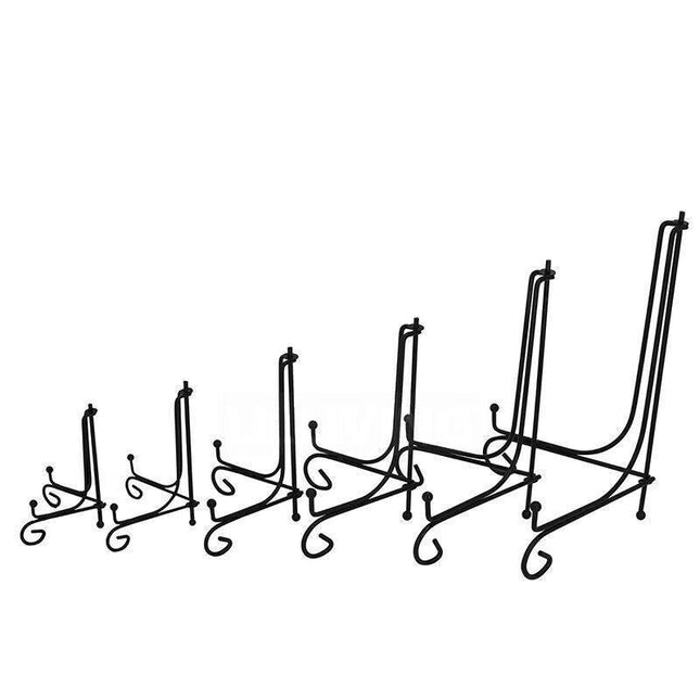 Plate Stands Iron Display Easel Photo Picture Bowl Dish Book Holder Frame Black - Aimall