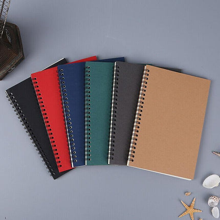 A5 Spiral Coil Notebook Diary Ruled School Vintage Office Student Note Book Memo - Aimall