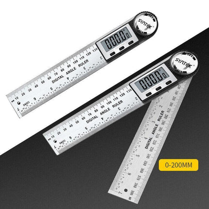 200MM Digital Angle Finder Ruler Protractor Measure Meter Stainless Steel 0-360° - Aimall