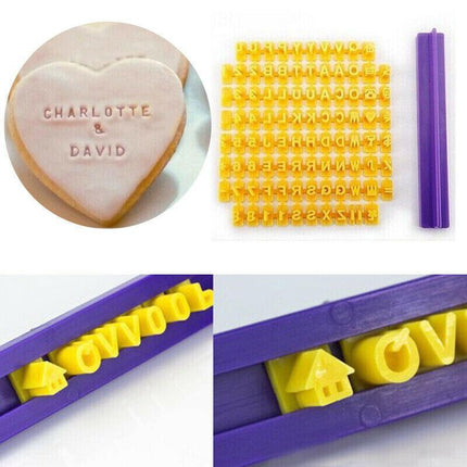 Fondant Cake Alphabet Letter Number Cookies Biscuit Stamp Embosser Molds Cutter - Aimall