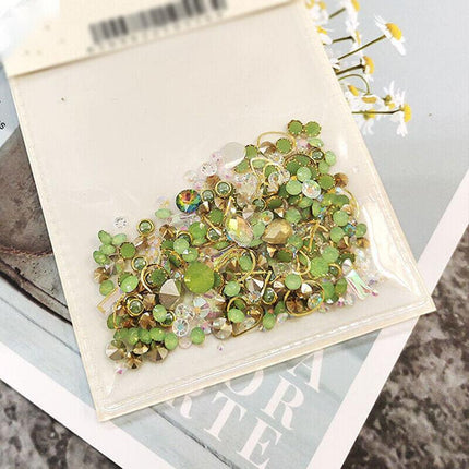10 Styles Aurora Colorful 3D Nail Art Drill Heart Diamond Crystal AU - Aimall