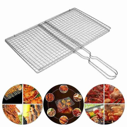 BBQ Fish Grilling Basket Grill Camping Net Meat Vegetable Cooking Kitchen Tool - Aimall