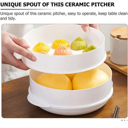 Microwave Steamer 2 TIER Double layer Cooking Meals Vegetables Kitchen Appliance - Aimall