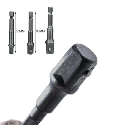 3PC Drill Socket Adaptor Hex Drive To 1/4" 3/8" 1/2" Impact Drill BIts Driver - Aimall