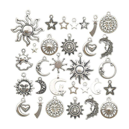 80PCS Mixed Tibetan Silver Charms Pendants Jewelry Making Findings DIY Craft - Aimall