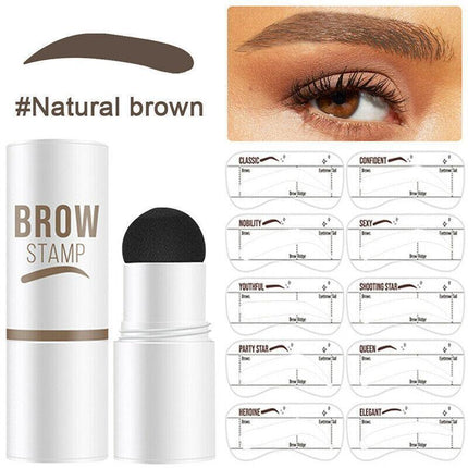 Eyebrow Shaping Kit Waterproof One Step Perfect Brow Stamp Stencils Makeup Set - Aimall