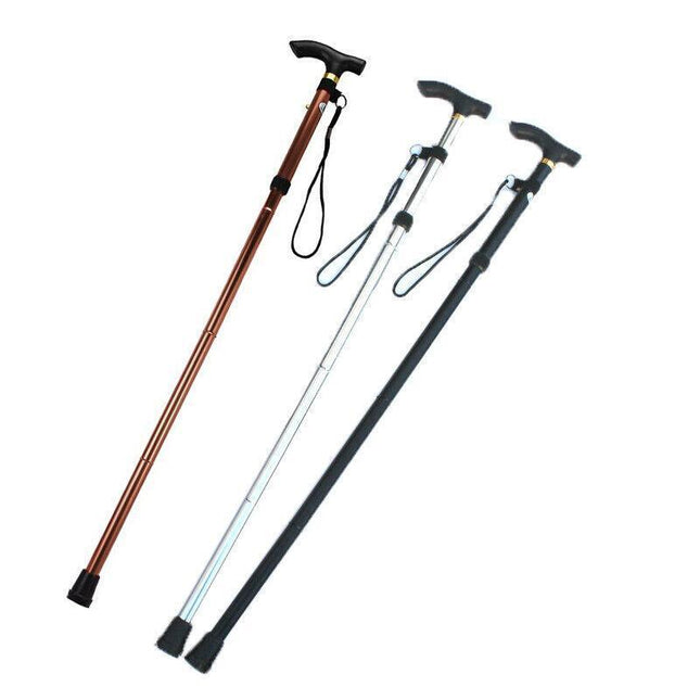 Lightweight Adjustable Folding Walking Stick Aluminium Travel Cane Non Slip AU - Aimall