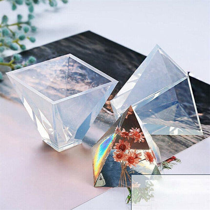 Pyramid Silicone Mold Epoxy Resin Jewelry Making Mould Pendant Craft DIY Supply - Aimall