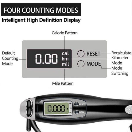Digital Wireless Cordless Skipping Jump Rope Fitness With Calorie Counter - Aimall