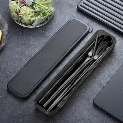 9PCS Premium Cutlery Travel (Portable) Set Stainless Steel (Knife, Fork, Spoon) - Aimall