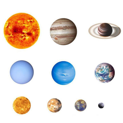 Glow In The Dark Solar System Wall Sticker 10 Planet - Aimall