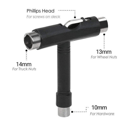 Roller Spanner Tool Skate T-Type Wrench Longboard Skateboard Screwdriver Mini AU - Aimall