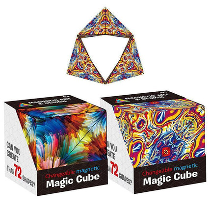 Variety Changeable Magnetic Magic Cube 3D Hand Flip Puzzle Anti Stress Toys Gift - Aimall