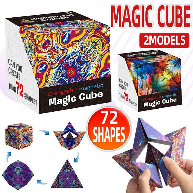 Variety Changeable Magnetic Magic Cube 3D Hand Flip Puzzle Anti Stress Toys Gift - Aimall