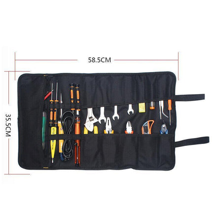 22 Pocket Tool Roll Fold Spanner Canvas Case Wrench Storage Bag Multifunctional - Aimall