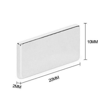 10PCS Super Strong Magnets Block Rare Earth Cuboid Neodymium 20mm × 10mm × 2mm - Aimall