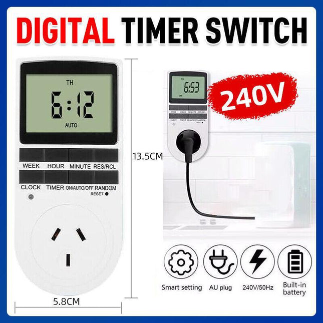 Digital Timer Switch Socket Electric Programmable Power 240V AU Plug Clock NEW - Aimall