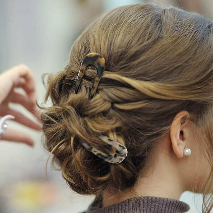 2PCS U-Shape Hair Clips Stick Tortoise Shell Hairstyle Hair Pin Hair Accessories - Aimall
