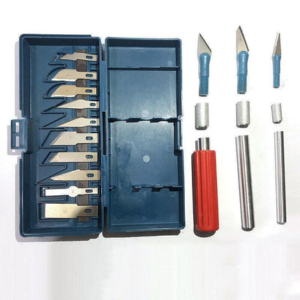 13 Pieces Hobby Craft Knife Set With Case-3 Knives +13 Cutting Blades Art Knives - Aimall