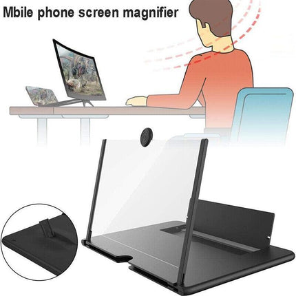 12" Folding Amplifier Stand Screen Magnifier 3D Adjustable Mobile Phone HD Video - Aimall