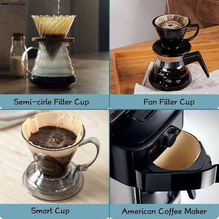 100PCS Coffee Filter Paper Natural Unbleached Original Wooden Drip Paper - Aimall