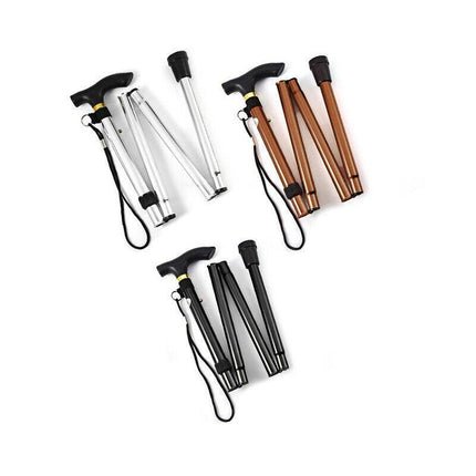 Lightweight Adjustable Folding Walking Stick Aluminium Travel Cane Non Slip AU - Aimall