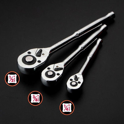 1/4" 3/8" 1/2" Ratchet Wrench Handle Drive Socket Spanner Quick Release Heavy AU - Aimall