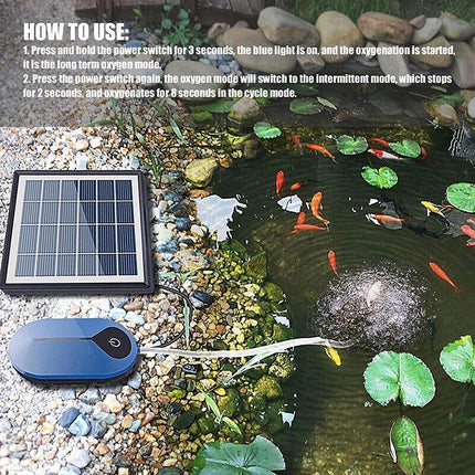 Auto Day/Night Solar Powered Oxygenator Air Pump Oxygen Aerator Fish Pond Pool - Aimall