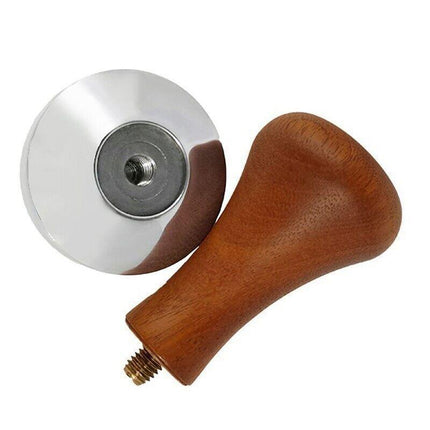 51mm Stainless Coffee Tamper Wooden Handle Barista Espresso Grinder AU Stock - Aimall