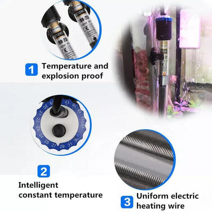 100W-500W Aquarium Submersible Heater Fish Tank Auto Water Thermostat AU Stock - Aimall