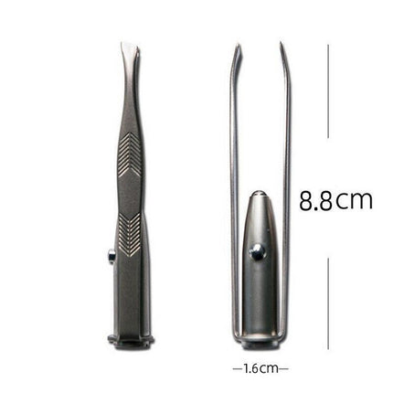 EYEBROW EYELASH TWEEZERS with Built-In LED LIGHT Hair Removal Makeup Tool AU - Aimall