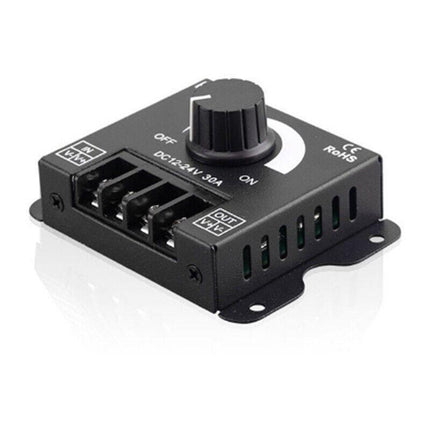 30A 12V-12V Metal LED Switch Dimmer Controller Manual Operation for Strip Light - Aimall